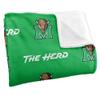 Marshall University The Heard Blanket, 50"X60", Logo Pattern, Silky Touch Super Soft Throw view 3