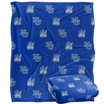 Hampton University Pirates Blanket, 50"X60", Logo Pattern, Silky Touch Super Soft Throw