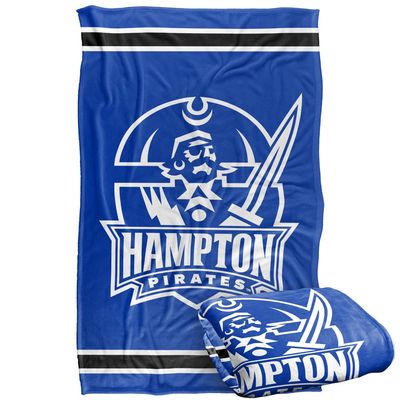 Hampton University Pirates Blanket, 36"x58" Primary Logo Stripes, Silky Touch Super Soft Throw