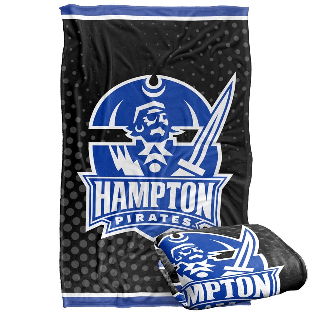 Hampton University Pirates Blanket, 36"x58" Logo Dots, Silky Touch Super Soft Throw