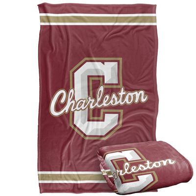 College of Charleston Cougars Blanket, 36"x58" Primary Logo Stripes, Silky Touch Super Soft Throw