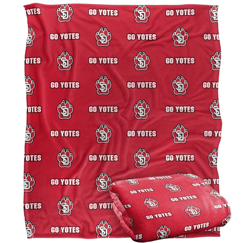 University of South Dakota Coyotes Blanket, 50"X60", Logo Pattern, Silky Touch Super Soft Throw