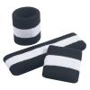 ONUPGO Kids Sweatbands Headband Wristband Set - Athletic Cotton Sweat Band for Sports (1 Headband + 2 Wristbands) (Black/White/Black) view 2