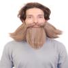 HPO Adult Men's Giant Brown Twisted Wizard Champion Mustache and Beard, Synthetic Fiber view 1
