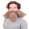 HPO Adult Men's Giant Brown Twisted Wizard Champion Mustache and Beard, Synthetic Fiber view 2
