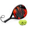 Padel Racket Carbon Fiber Surface with EVA Memory Flex Foam Core Padel Tennis Racquets Lightweight (red 2pcs) view 2