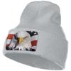 American Bald Eagle Knit Beanie Winter Hats for Men and Women Knitted Cuffed Skull Cap Acrylic Daily Beanie Hat Gray view 2
