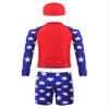 Hansber Infant Boys Rash Guard Swimwear Shark Printed Sun Protection Surfing Wetsuit 2 Pieces Swimsuit Red-Blue 5-6 Years view 4