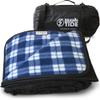 BRAWNTIDE Large Outdoor Waterproof Blanket - Thick Tartan Plaid Fleece, Warm, Windproof, Sandproof, Ideal for Camping, Parks, Grass, Hiking, Travel, Includes Stuff Sack, Shoulder Strap (Plaid Blue) view 1