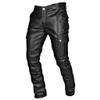 Mens Black Leather Pants Slim Fit Motorcycle Hip Hop Punk Gothic Streetwear Trousers Flat Pockets Skinny Cargo Joggers view 1