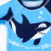 Moggemol Kids Boys 2 Piece Rash Guard Swimsuit Short Sleeve Shark Bathing Suit with Hat UPF 50+ Blue 3-4 Years view 3