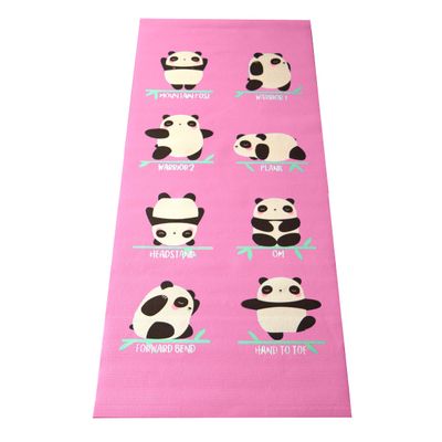 Bean Products 60x24 Non Slip Yoga Mat for Exercise - 3mm Thick Comfortable Workout Floor Mat for Kids - Eco Friendly Foldable Yoga Mat for Yoga, Pilates, Gym and Stretching, Jelly Bean Panda