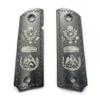 Mexican Eagle 1911 Grips Full Size + Gun Stand/Display for Kimber, Colt, Rock Island, Springfield, Taurus, & Clones - 1911 Full Size Metal Black Nickel Plated view 3