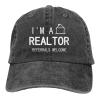 I'm A Realtor Referrals Welcome Unisex Double Buckle Adjustable Cowboy Personality Retro Cowboy Hat Vintage Adjustable Hip Hop Baseball Caps Trucker Hat view 1