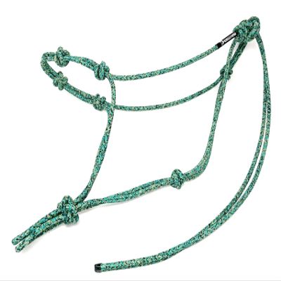 Knotty Girlz Horse Rope Training Halter - 4 Knot 1/4" Stiff Halter Cord - Used by Famous Trainers Multiple Sizes Multiple Colors (Turquoise Camo, Mini)