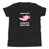 Scientists Axolotl Questions Kids Tshirts, Science Shirts, Funny Shirts, Kawaii Clothing, Axolotl Shirt Black view 1