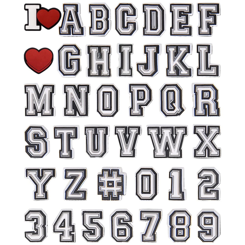 CUNUEN Letter Charms for Shoes, Adult Shoe Charms Letter Shoe Decoration Charms for Boys and Girls