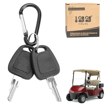 10L0L Universal Golf Cart Ignition Keys for EZGO 1982-up Electric and Gas, 2 PCS, OEM# 17063-G1 17063G1 (Black Handle)
