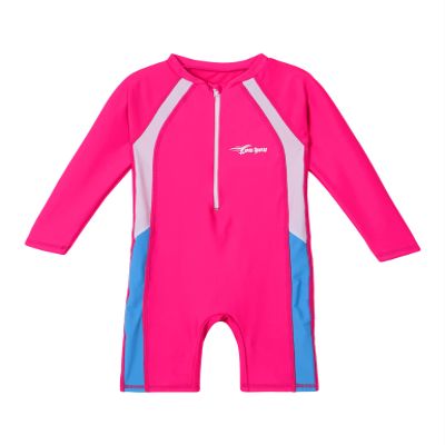 Moggemol Kids Girls Boys One Piece Rash Guard Swimsuit Water Sport Short Swimwear UPF 50+ UV Protection Rose 10 Years