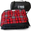 BRAWNTIDE Large Outdoor Waterproof Blanket - Thick Tartan Plaid Fleece, Warm, Windproof, Sandproof, Ideal for Camping, Parks, Grass, Hiking, Travel, Includes Stuff Sack, Shoulder Strap (Plaid Red) view 1