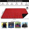 BRAWNTIDE Large Outdoor Waterproof Blanket - Thick Tartan Plaid Fleece, Warm, Windproof, Sandproof, Ideal for Camping, Parks, Grass, Hiking, Travel, Includes Stuff Sack, Shoulder Strap (Plaid Red) view 2