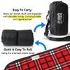 BRAWNTIDE Large Outdoor Waterproof Blanket - Thick Tartan Plaid Fleece, Warm, Windproof, Sandproof, Ideal for Camping, Parks, Grass, Hiking, Travel, Includes Stuff Sack, Shoulder Strap (Plaid Red) view 4