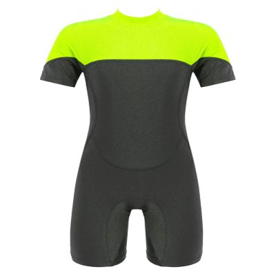 Moggemol Kids Girls Boys One Piece Rash Guard Swimsuits Water Sport Short Swimwear UPF 50+ UV Protection Fluorescent Green 4 Years