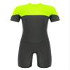 Moggemol Kids Girls Boys One Piece Rash Guard Swimsuits Water Sport Short Swimwear UPF 50+ UV Protection Fluorescent Green 4 Years view 1