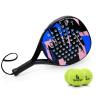 Padel Racket Carbon Fiber Surface with EVA Memory Flex Foam Core Padel Tennis Racquets Lightweight (Blue 2pcs) view 2