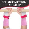 Civaner 2 Gymnastics Grips Wristbands Sets Pink Gymnastic Hand Grips Protection and Wrist Support Sports Accessories for Workout Exercise Basketball Tennis Football(Medium) view 3