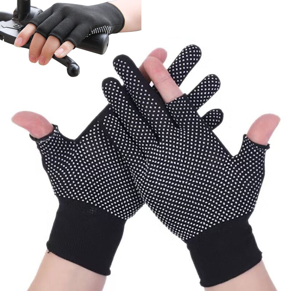 KkaFFe Winter Warm Gloves for Women Men, Anti-Slip Lightweight Half-Finger Breathable Fingerless Gloves, Touchscreen Fingers Glove for Cycling, Motorcycle, Daily Work,Hiking Biking, Outdoor Sports