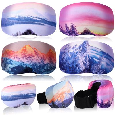 Civaner 4 Pieces Ski Snowboard Goggle Cover Sleeve Goggle Cover Microfiber Protective Lens Scratch Dust Protection for Travel(Clear,Sunrise Style)