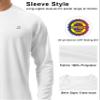 Roadbox Mens UPF 50+ UV Sun Protection Shirts Outdoor Long Sleeve SPF Diving Rash Guard for Fishing Hiking Swimming White view 4