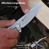 Ruike Pocket Camping Folding Knife,14c28n,Frame Lock,Ball Bearing,Flipper Fast Opening,Harnd 3.66" Big Large Blade Stainless Steel,Tactical Hunting Survival Gravity Microtech,Edc Belt Clip,Tac Heavier Rescue Self Cool Outdoor Gear,Tool for Men Father view 2
