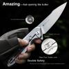 Ruike Pocket Camping Folding Knife,14c28n,Frame Lock,Ball Bearing,Flipper Fast Opening,Harnd 3.66" Big Large Blade Stainless Steel,Tactical Hunting Survival Gravity Microtech,Edc Belt Clip,Tac Heavier Rescue Self Cool Outdoor Gear,Tool for Men Father view 3