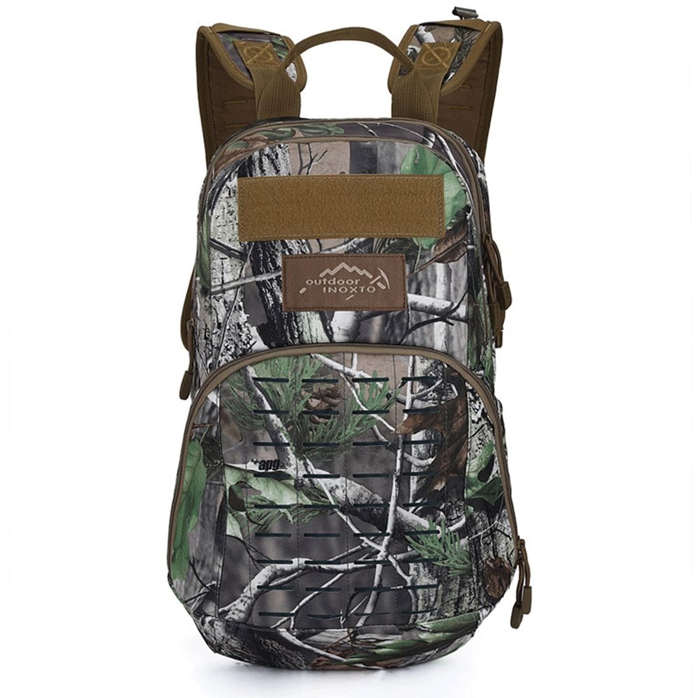 Lfzhjzc Tactical Backpack, Assault Pack, Military Tactical Army Backpack, Outdoor Multifunctional, Waterproof Mountaineering Travel Bag (Color : Leaf Camouflage, Size : 20Long)