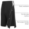 Wataxii Post Surgery Tear Away Shorts for Men Hip Replacement Recovery Snap Breakaway Shorts Comfy Adaptive Clothing Black view 4