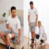 Wataxii Unisex Tear Away Shorts Mens Post Surgery Adaptive Clothing Leg Side Open Shorts Soft After Surgery Hospital Gowns Grey view 2