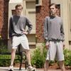 Wataxii Unisex Tear Away Shorts Mens Post Surgery Adaptive Clothing Leg Side Open Shorts Soft After Surgery Hospital Gowns Grey view 3