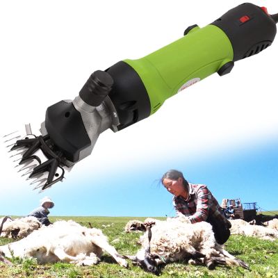 XYEJL 690W Sheep Shears Professional, Electric Animal Grooming Clippers, 6 Speeds Control Big Heavy Clipping Machine, for Sheep Alpacas Llamas and Large Thick Coat Animals,FruitGreen-110V