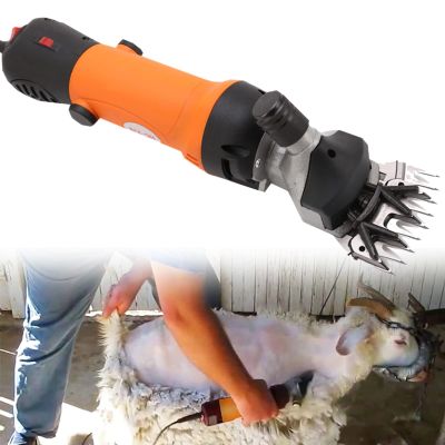 XYEJL 690W Sheep Shears Professional, Electric Animal Grooming Clippers, 6 Speeds Control Big Heavy Clipping Machine, for Sheep Alpacas Llamas and Large Thick Coat Animals,Orange-220V
