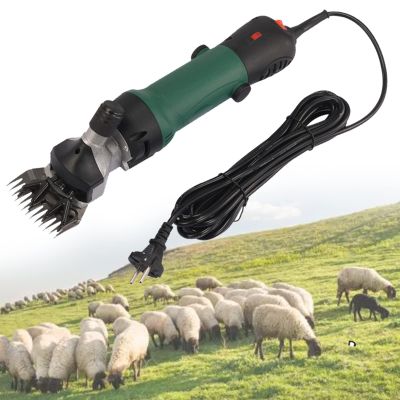 XYEJL 690W Sheep Shears Professional, Electric Animal Grooming Clippers, 6 Speeds Control Big Heavy Clipping Machine, for Sheep Alpacas Llamas and Large Thick Coat Animals,DarkGreen-110V