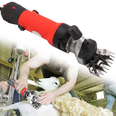 XYEJL 690W Sheep Shears Professional, Electric Animal Grooming Clippers, 6 Speeds Control Big Heavy Clipping Machine, for Sheep Alpacas Llamas and Large Thick Coat Animals,Red-110V