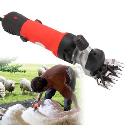 XYEJL Sheep Shears, 690W Professional Sheep Shearing Clippers, Electric Sheep Shears, Pet Farm Supplies for Shaving Fur Wool in Sheep, Goats, Cattle, Farm Livestock Pet,Red-110V