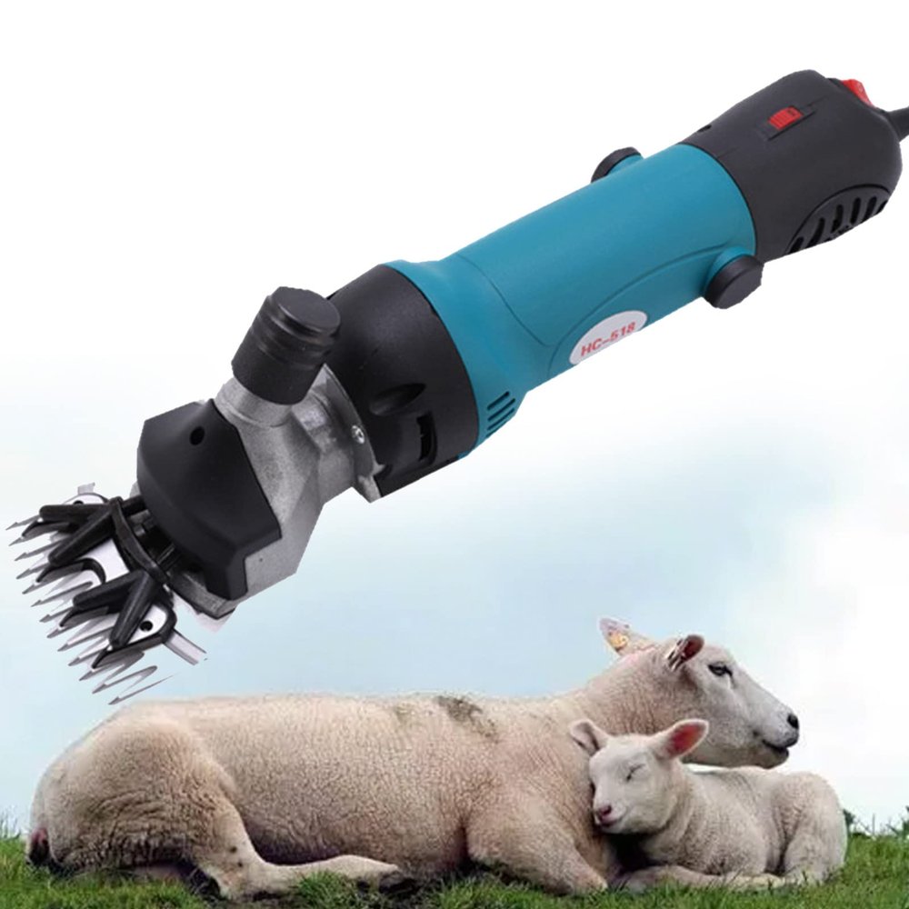 XYEJL 690W Sheep Shears Professional, Electric Animal Grooming Clippers, 6 Speeds Control Big Heavy Clipping Machine, for Sheep Alpacas Llamas and Large Thick Coat Animals,Blue-220V