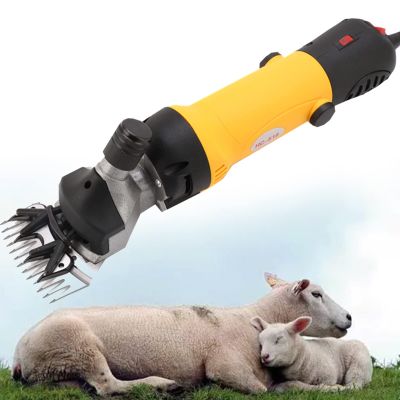 XYEJL 690W Sheep Shears Professional, Electric Animal Grooming Clippers, 6 Speeds Control Big Heavy Clipping Machine, for Sheep Alpacas Llamas and Large Thick Coat Animals,Yellow-110V