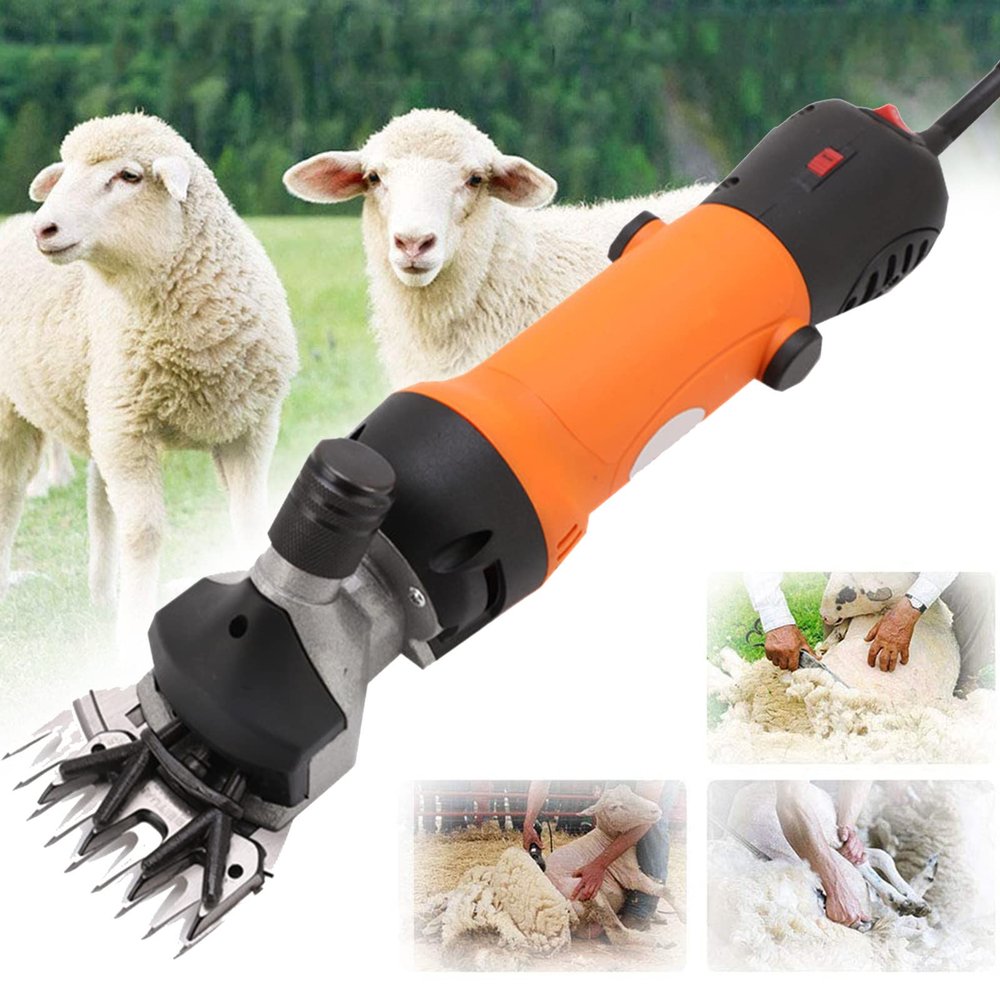 XYEJL 690W Professional Sheep Clippers, Electric Sheep Shears, Grooming Clippers for Shaving Thick Hair in Sheep, Goats, Cattle, and Pet Livestock,Orange-110V
