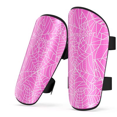 Shin Guards Soccer Youth Kids Boys Girls Toddler Shin Pads Child EVA Cushion Protection Reduce Shocks Injurie Calf Protective Gear Suitable for 4 5 6 7 8 9 10 11 12 Years Old (M, Pink)