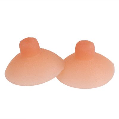 Aislor Women Nippleless Bra Sticker Covers Round Breast Petals,Silicone Nipple Covers Adhesive Invisible Pasties Flesh Pink S