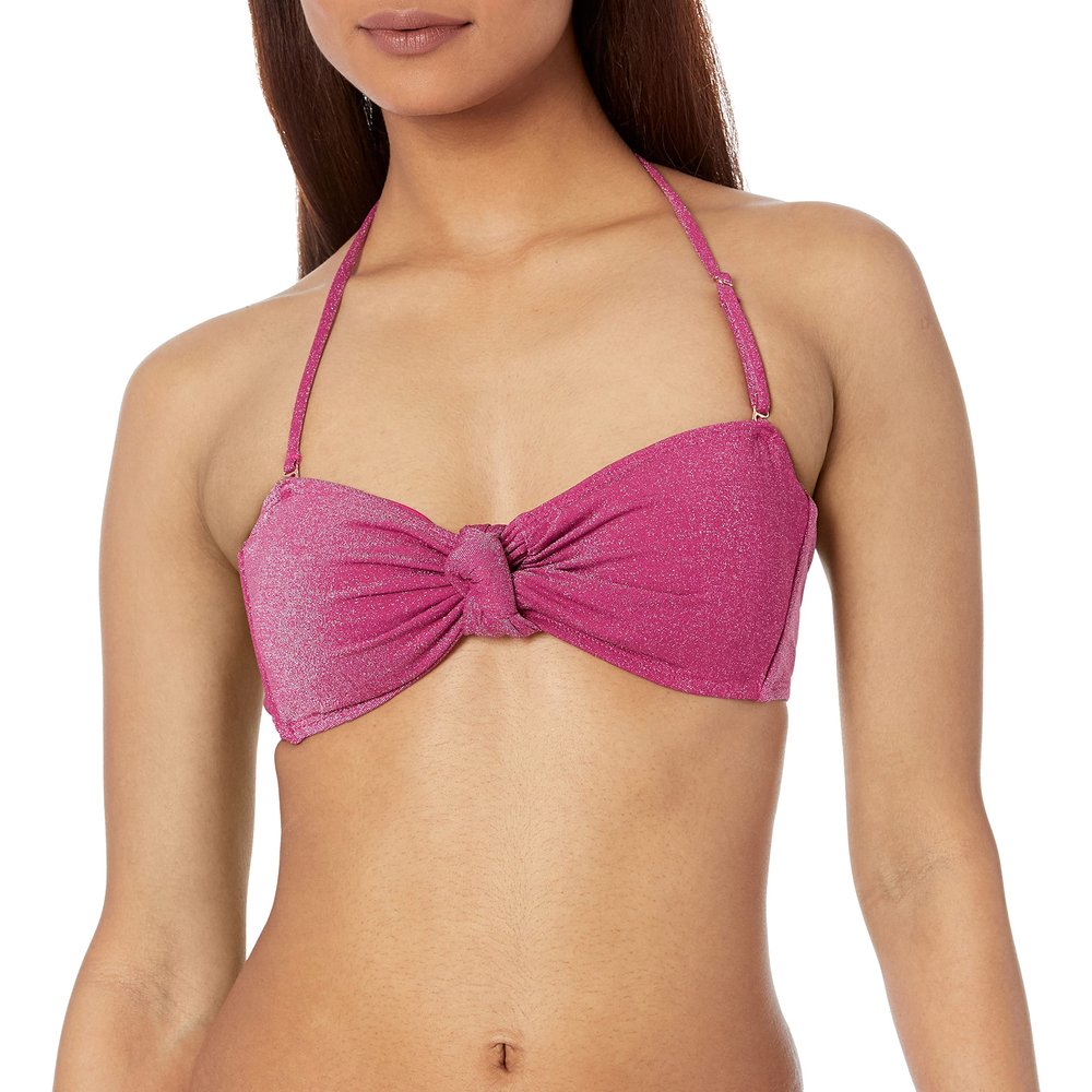 BCBGeneration Women's Standard Knot Front Swimsuit Top, Berry, X-Small